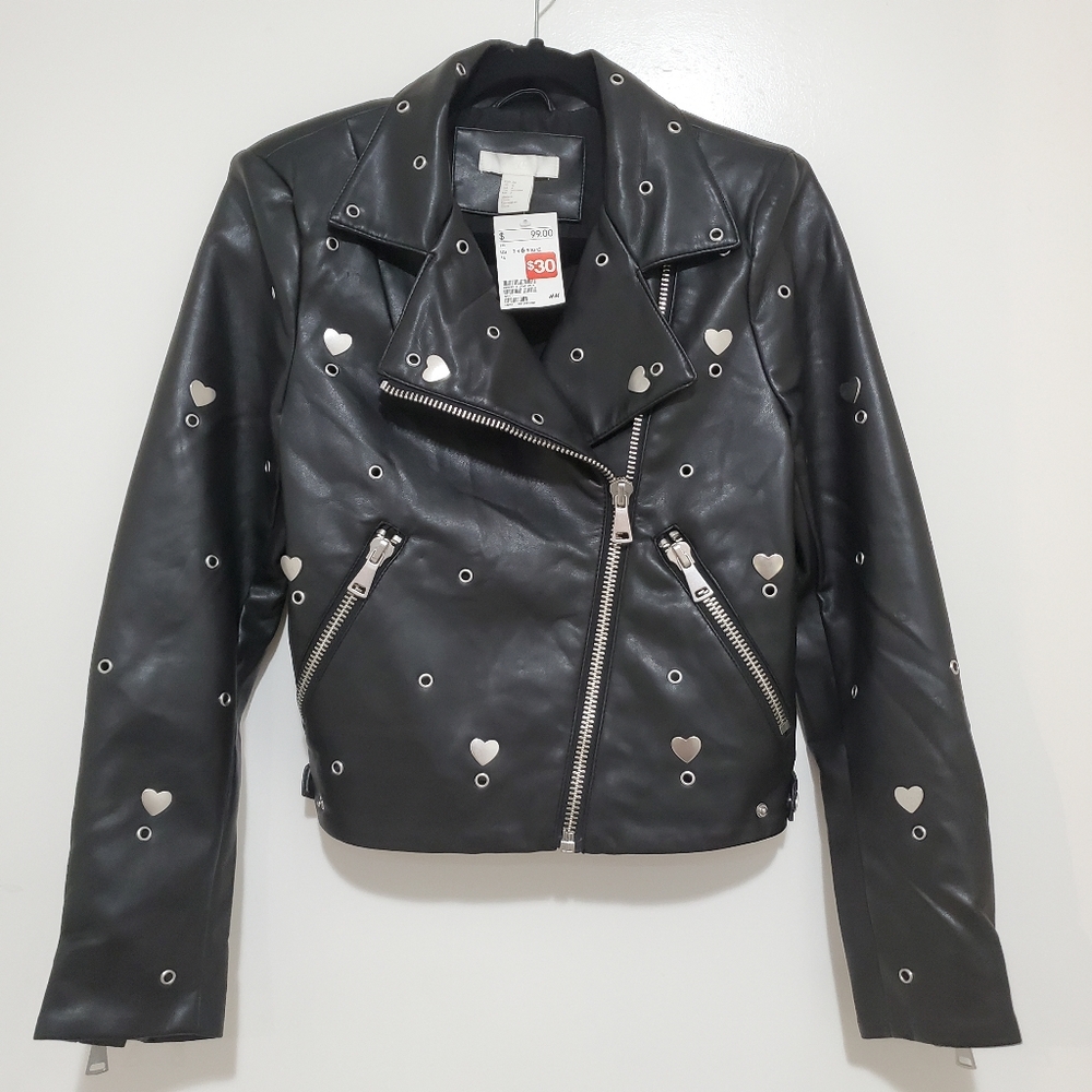 H&M black biker blazer